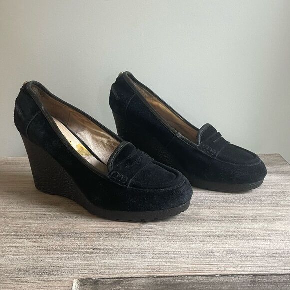 MICHAEL Michael Kors Black Suede Wedges - Picture 1 of 7